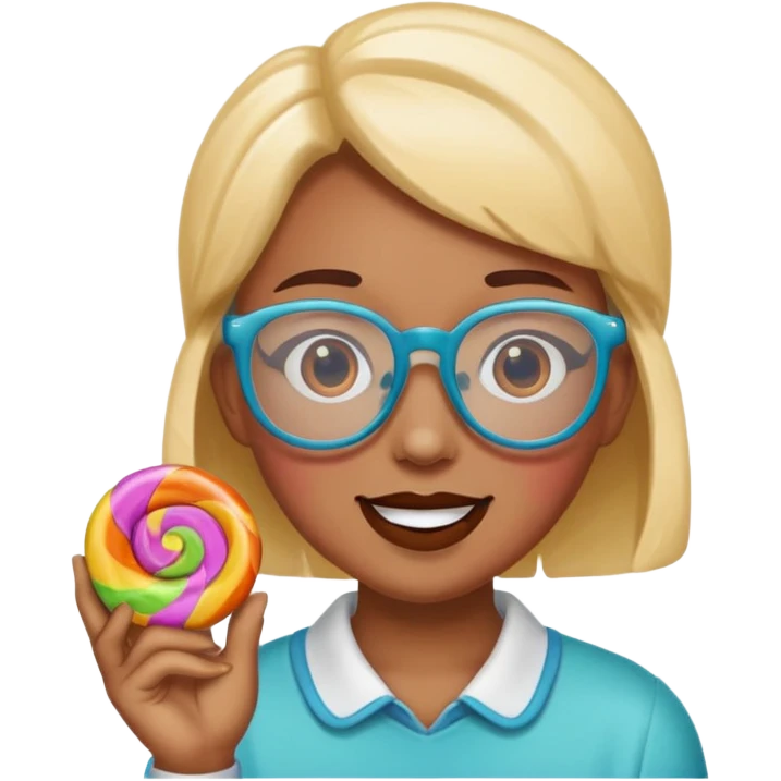 single charactarized personified candy sweet treat with glassess emoji