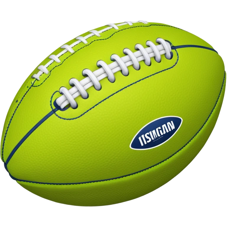 American football with lime green leather and navy-blue stitching emoji
