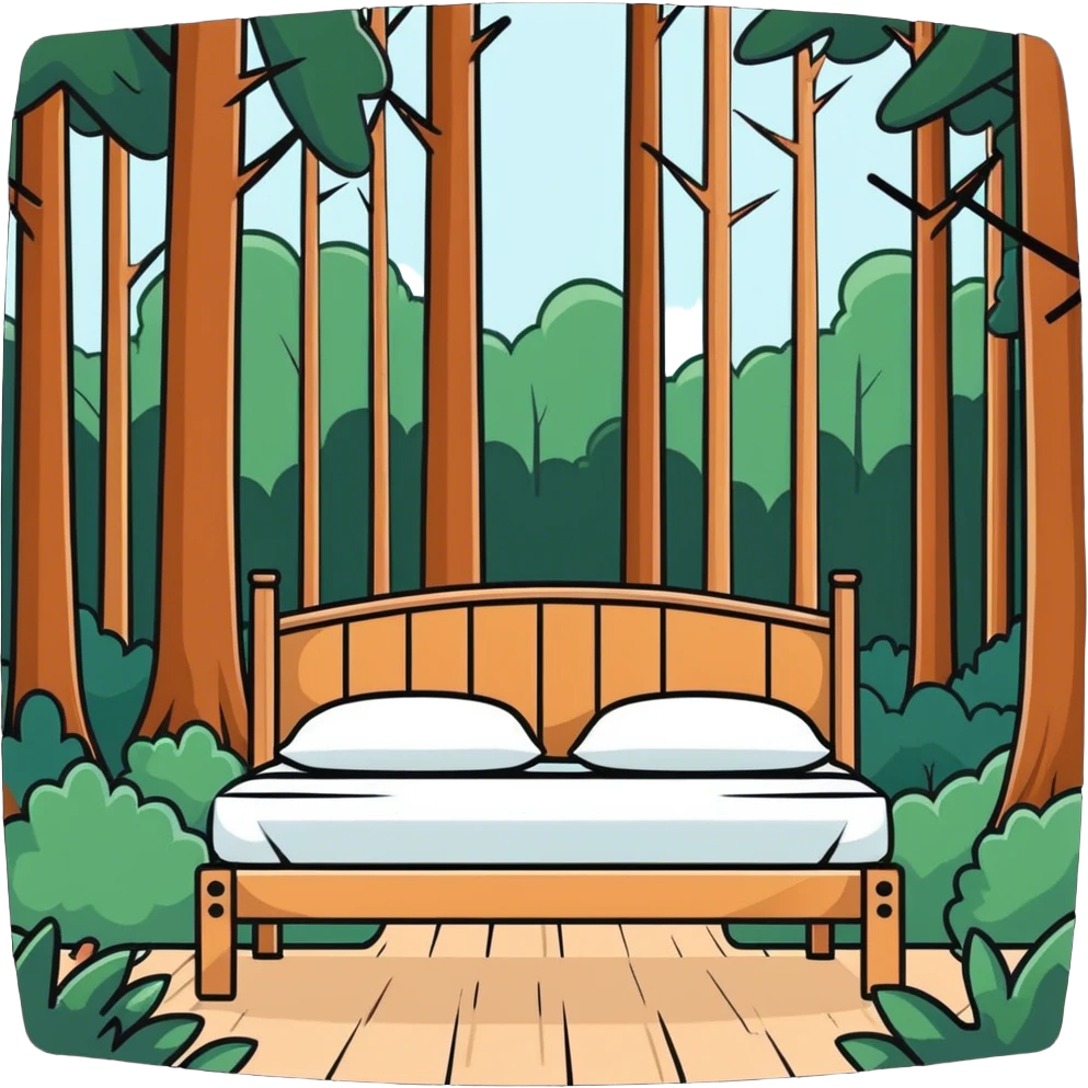 Bed in the woods  emoji