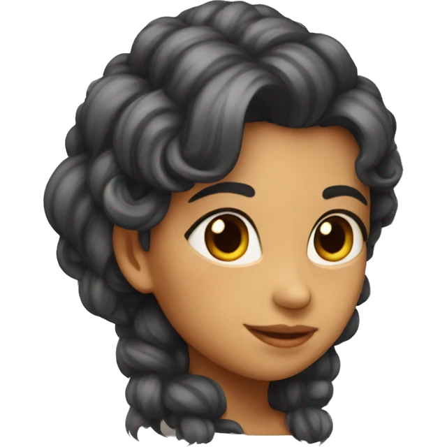 Joli fille avec des long cheveux châtains foncé  emoji