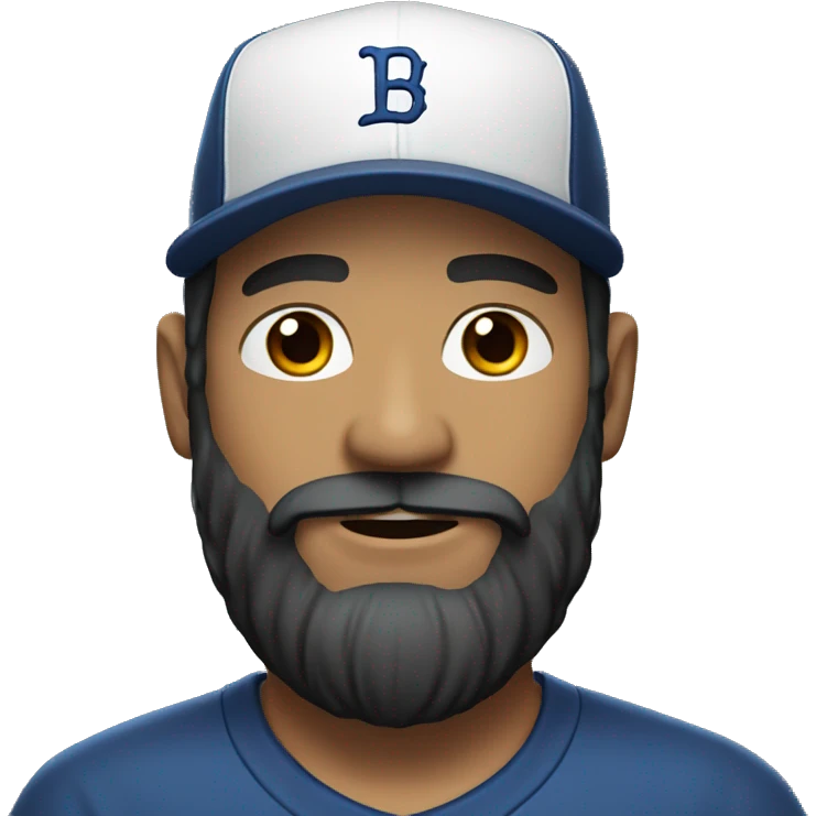 White man with long black beard and backwards baseball hat emoji