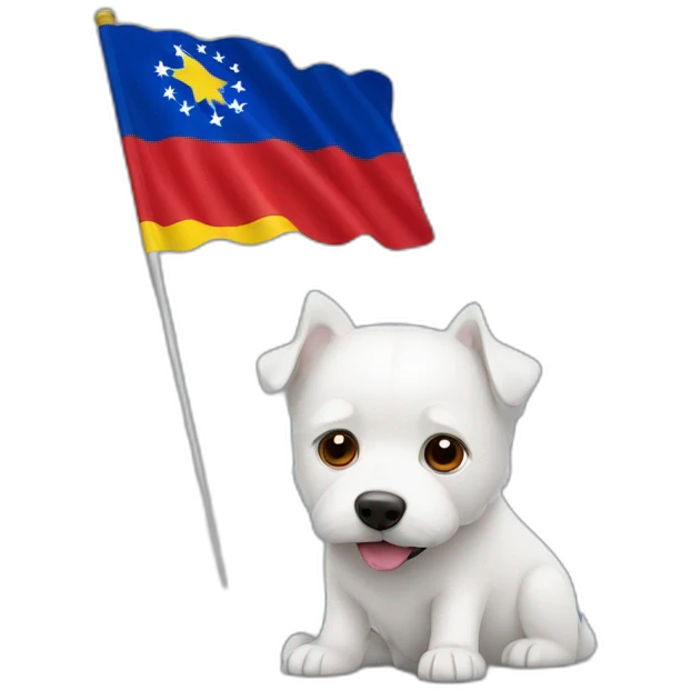 Venezuelan flag with a white west highland teerier dog emoji