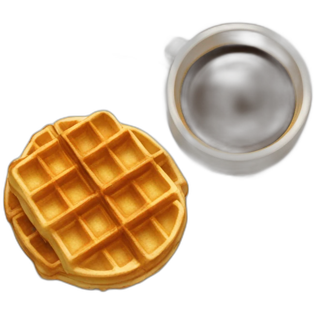 waffle rolls and coffee emoji