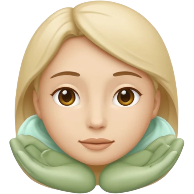Minimal wellness emoji representing tighter skin and firmness,
subtle lifting effect, smooth contours, calm and natural,
no beauty or cosmetic symbols, soft sage green color palette emoji
