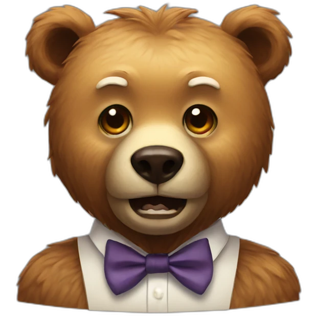 Scary Bear with bowtie, creepy emoji