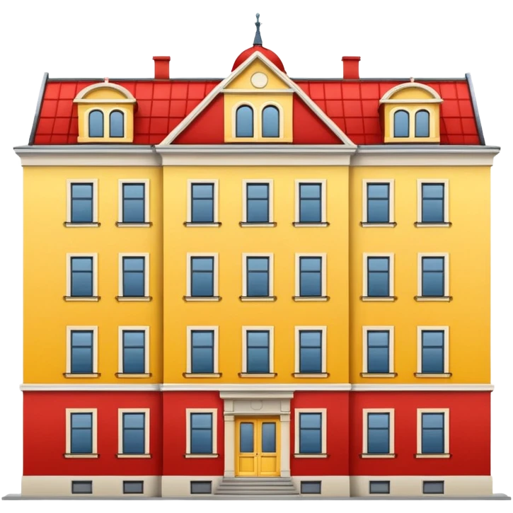 yellow and red building in Stockholm emoji
