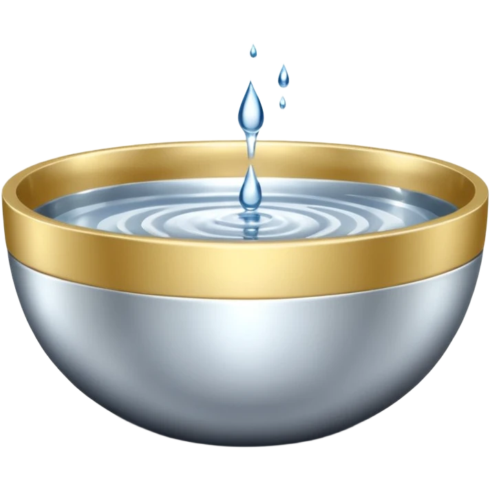 metallic bowl with water inside emoji