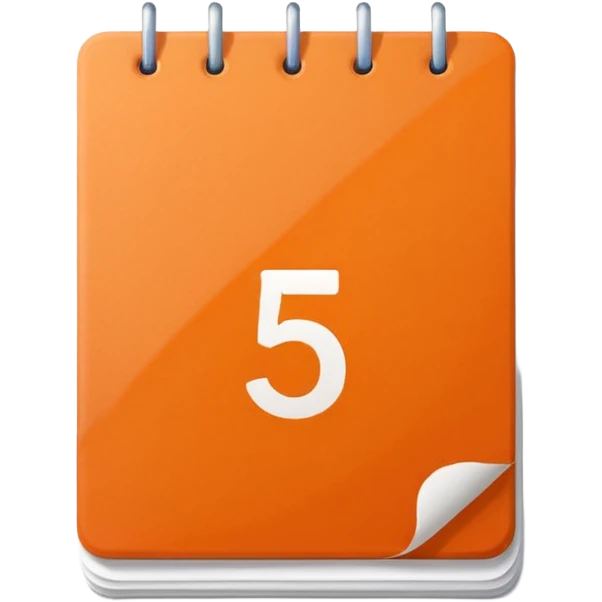 orange simple calendar with number 15 on it emoji