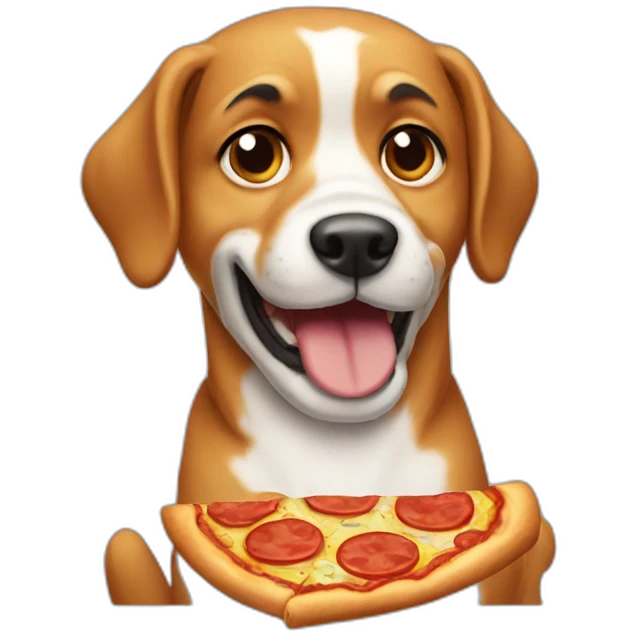 Dog eat pizza emoji