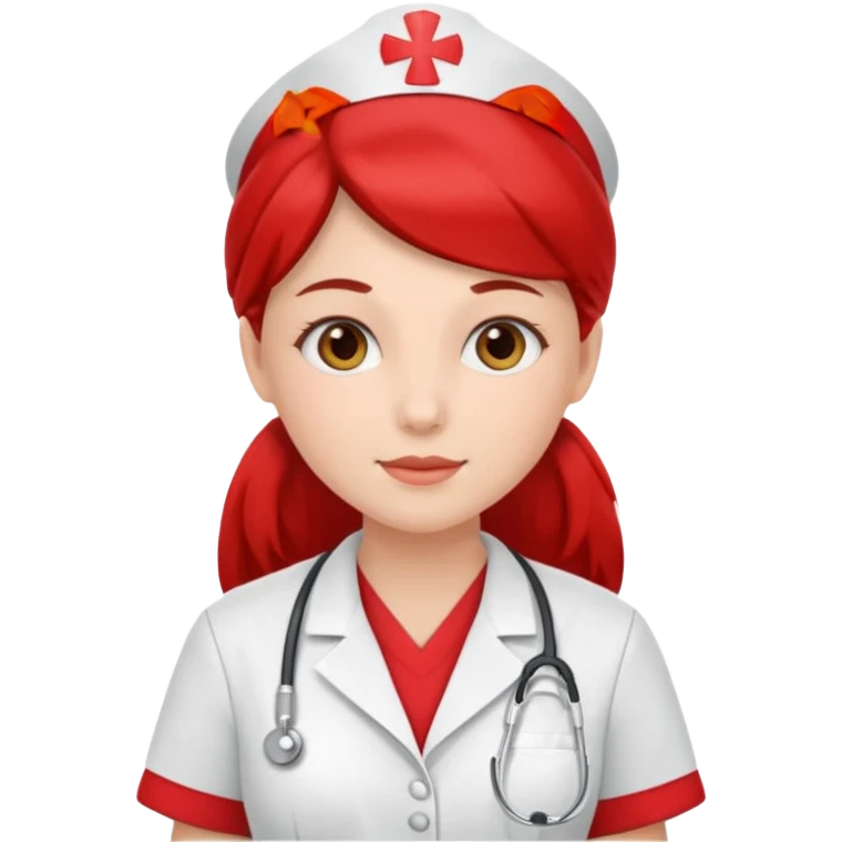 Nurse wearing red emoji