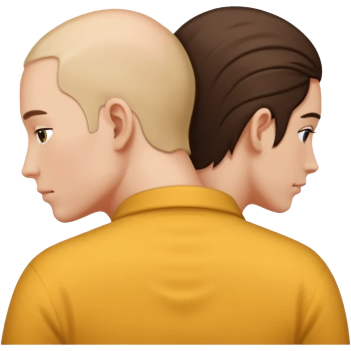 The back of two heads resting upon each other  emoji