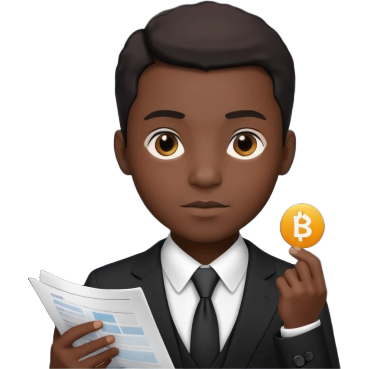 Black avatar that manages all audit and explanations in a business process emoji