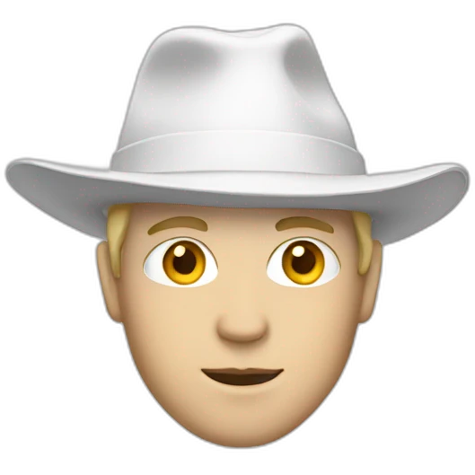 White man wearing a white pointy hat emoji