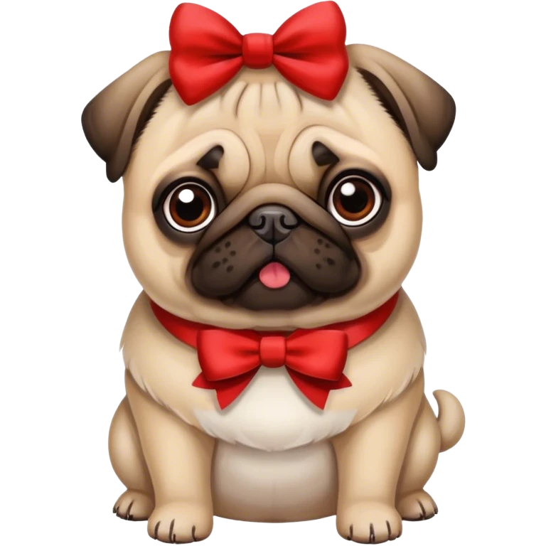 Pug with a bow  emoji