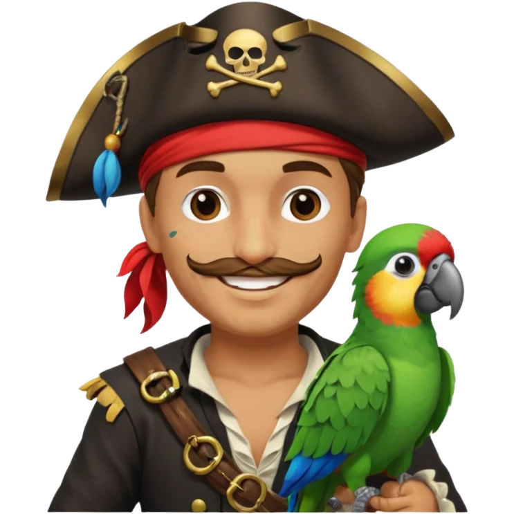 pirate and parrot emoji