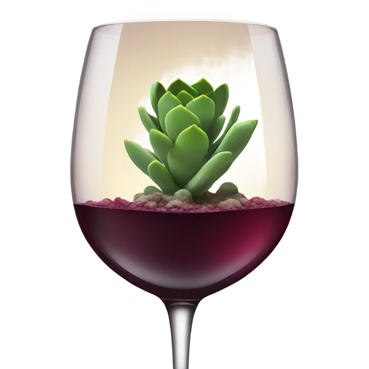 Succulent growing out of wine glass emoji