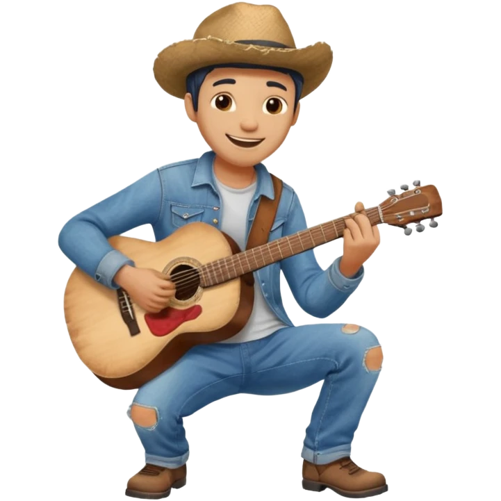 Guitar busker,Street Performers emoji