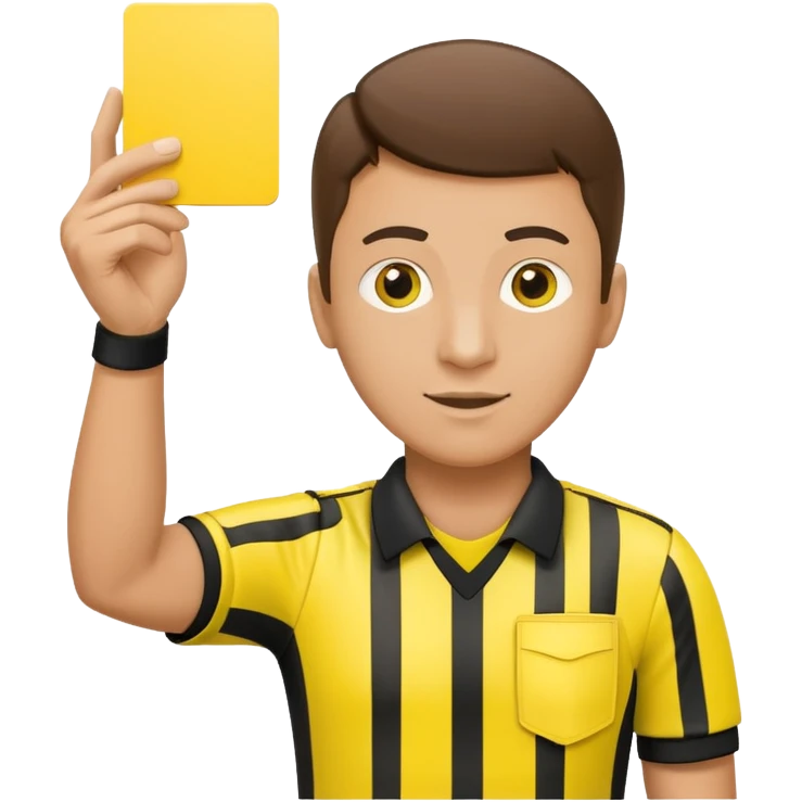 Эмодзи с изображением руки футбольного судьи, в которой жёлтая карточка из футбола emoji