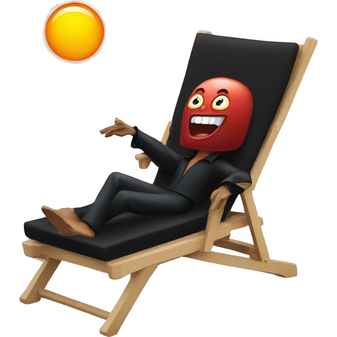 Vampire on a lounge chair in the sun emoji