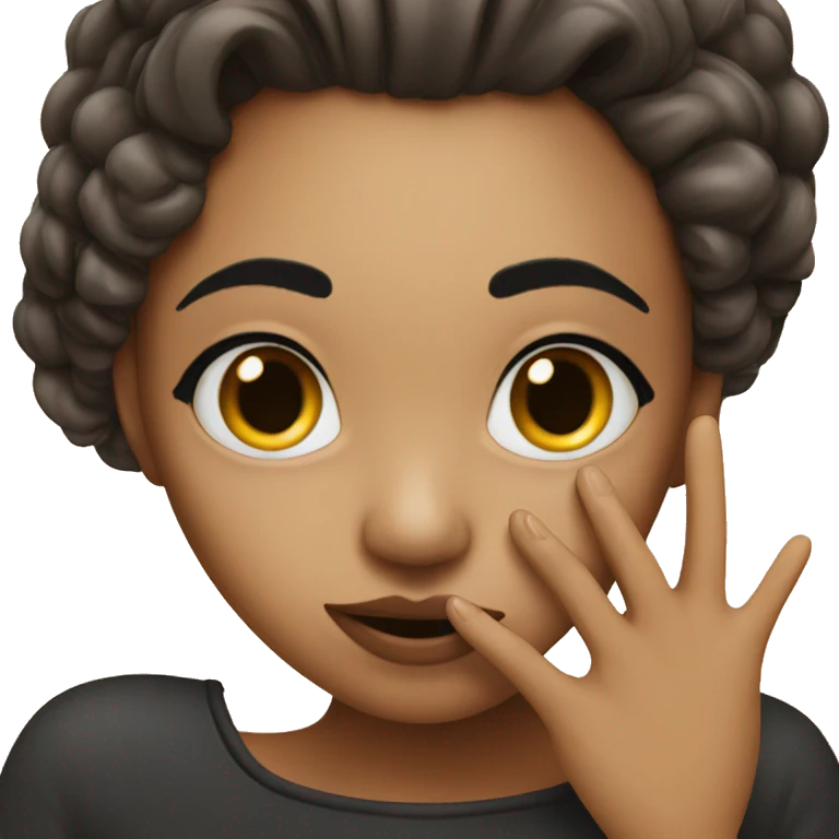 Dark brow hair girl blowing kiss emoji