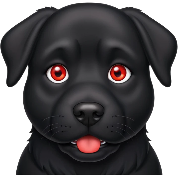 big red eyed black dog emoji
