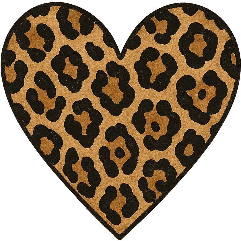 leopard print heart, style 4 emoji
