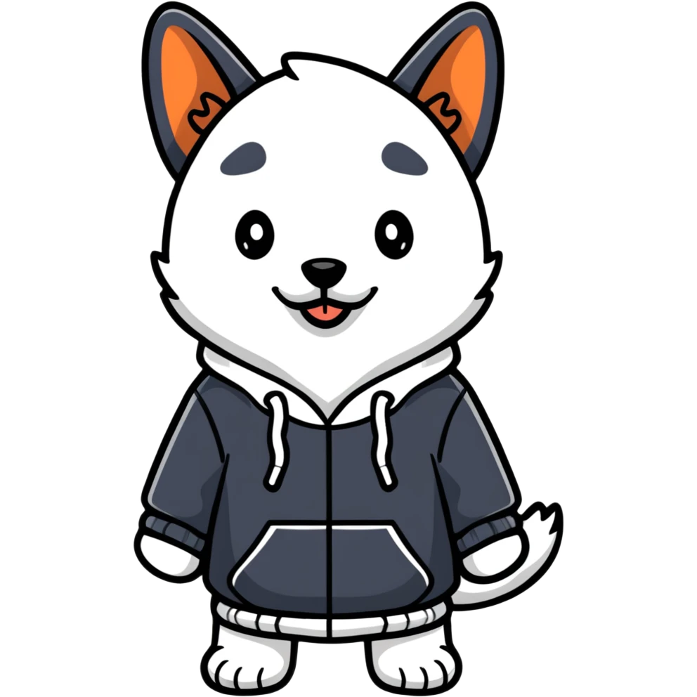 Dog whit a hoodie  emoji