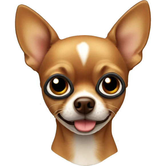 Brown chihuahua with eye patch emoji