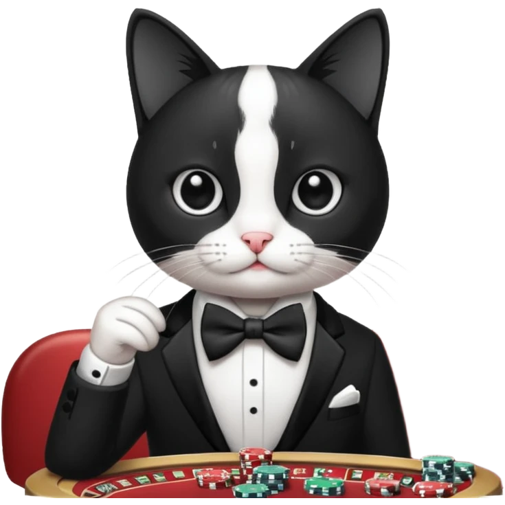 Un gato jugando en el casino emoji