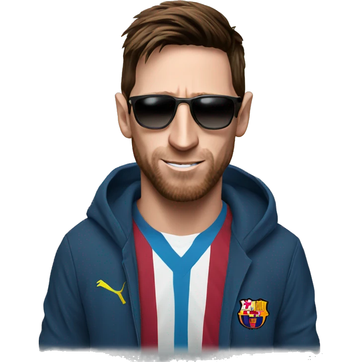 Messi wearing sunglasses emoji
