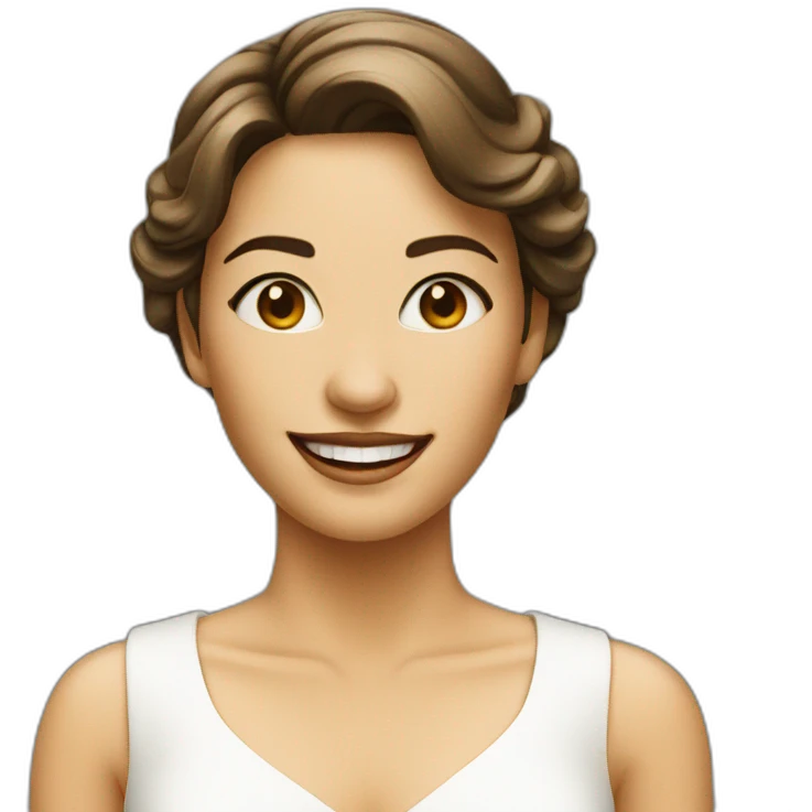 Lady smile in white dress emoji