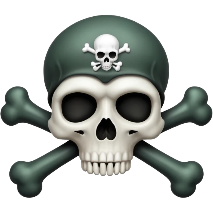 a poisonous cloud of gas, dark swamp color, with an image of a skull and two crossed bones behind the skull emoji