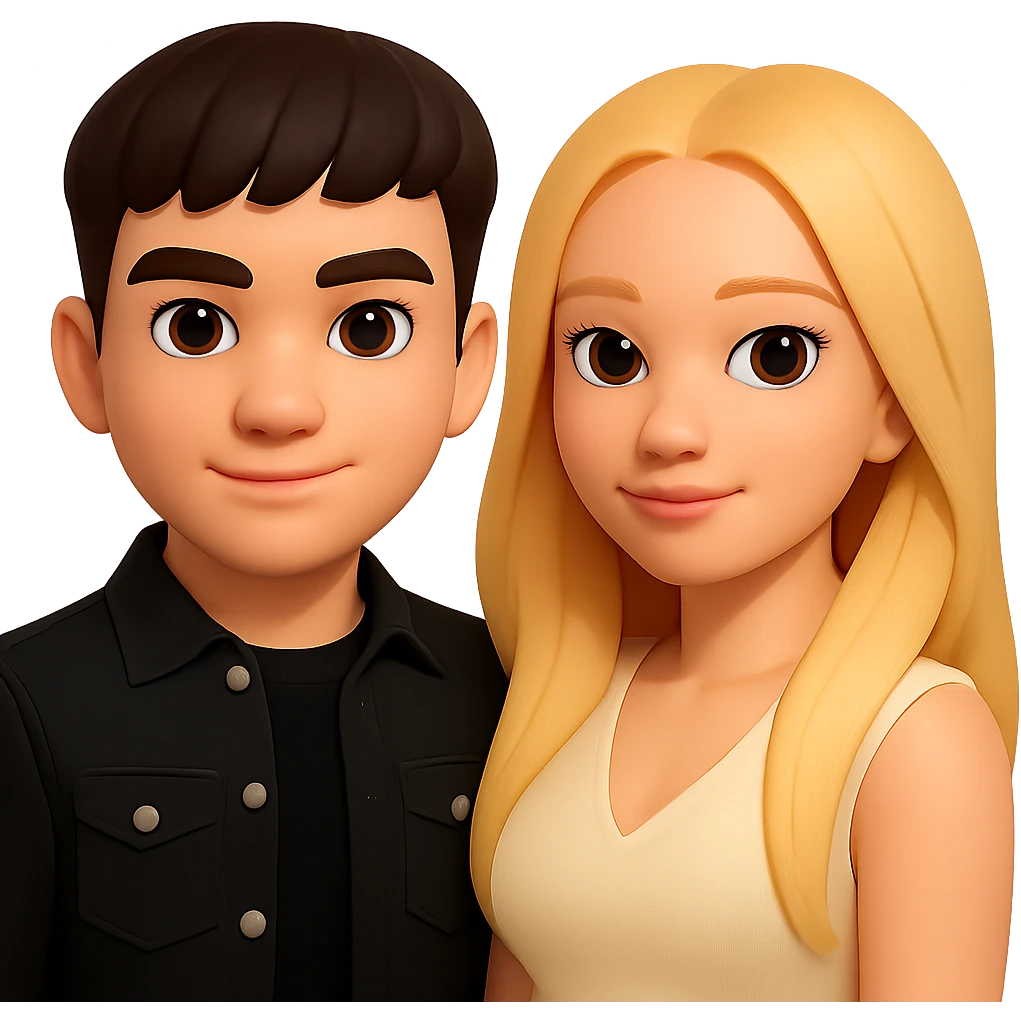Slightly increase the volume of the upper body of the girl, make the hair more voluminous and separated from each other, even out the skin tone of the girl. The original style is 3D Emoji, which does not support editing, so please keep the 3D Emoji style look while making these changes. Preserve the transparent background. emoji