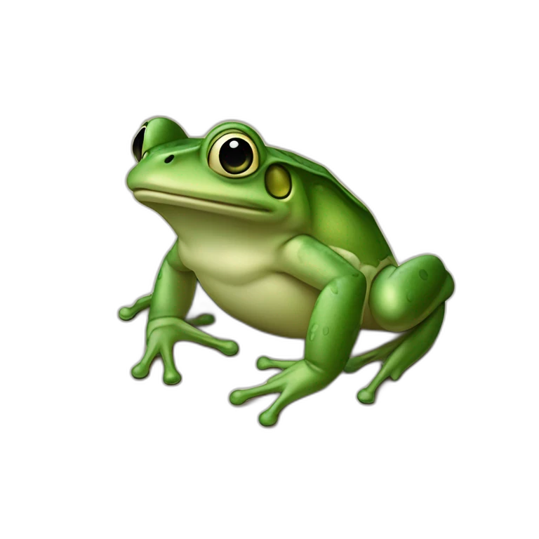 Une grenouille sur une fusée emoji
