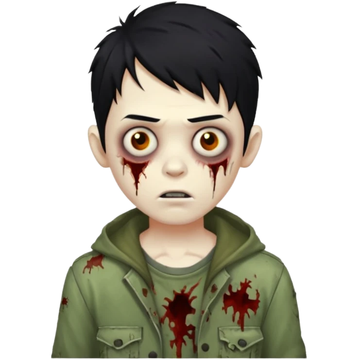 boy zombie with black hair emoji