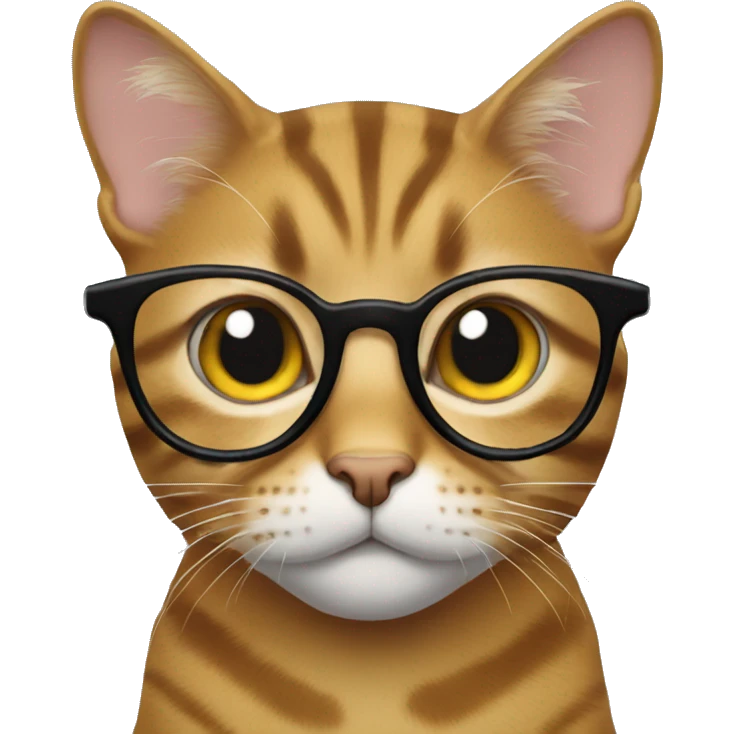 Tabby cat with eyeglasses on emoji