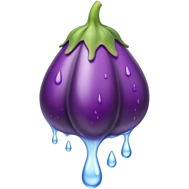 Eggplant dripping water emoji