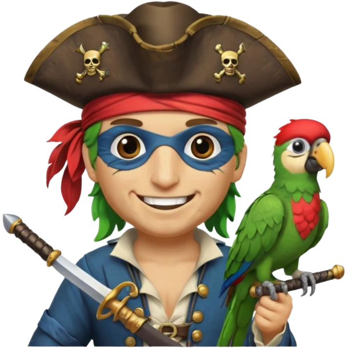 pirate and parrot emoji