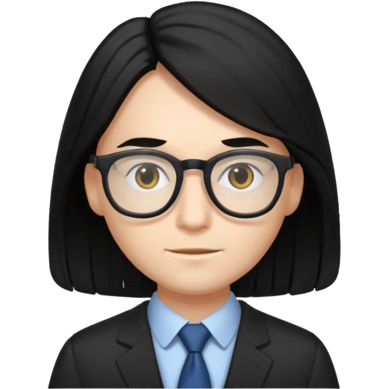 accountant with black long hair emoji