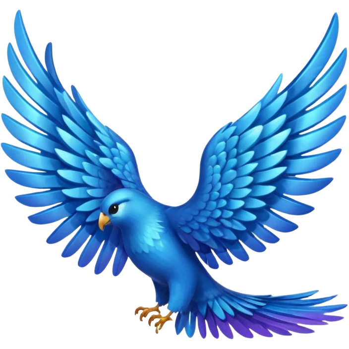 2 blue wings 🪽 left side an md right side emoji