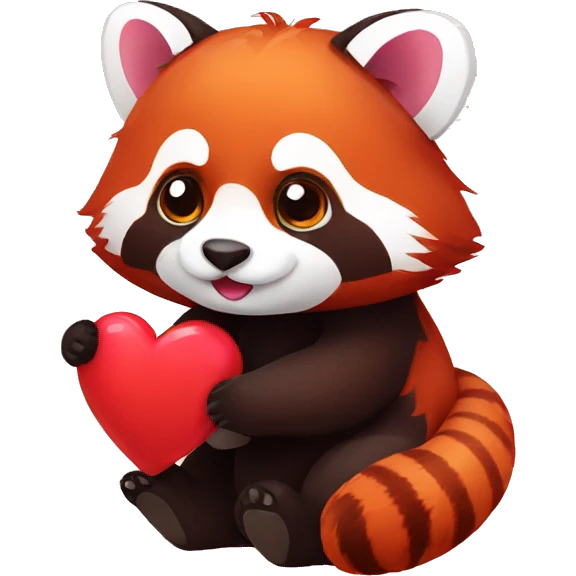 red panda with heart emoji