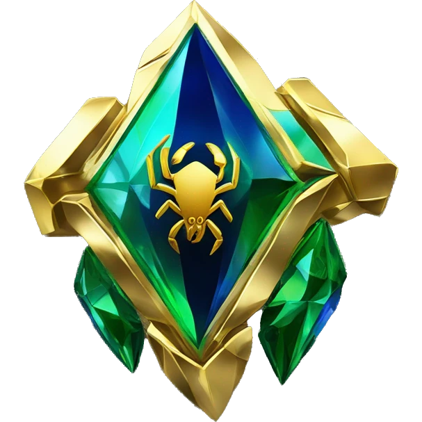 Scorpion Golden isotope Superman diamond green and blue world behind gold scorption emoji