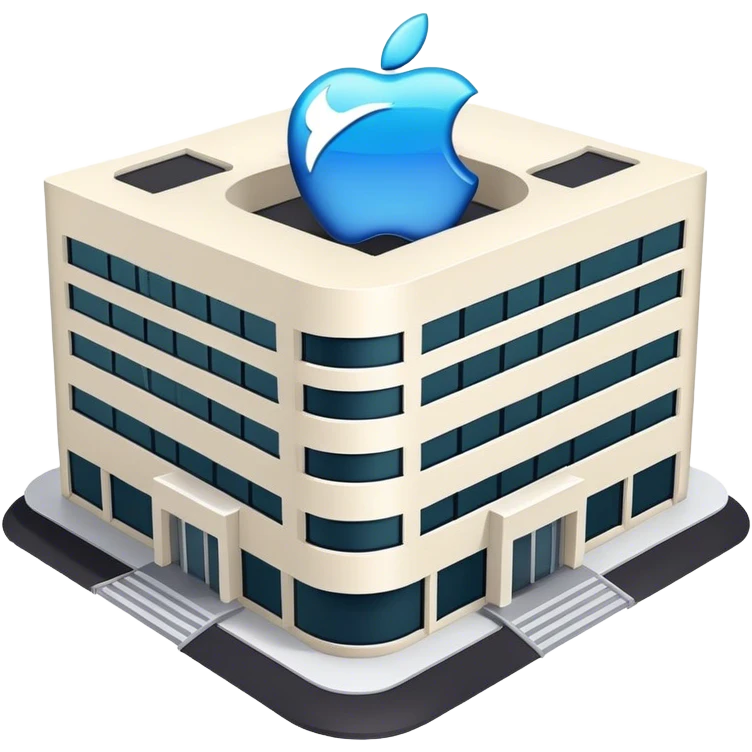apple brand company building. looks realistic emoji