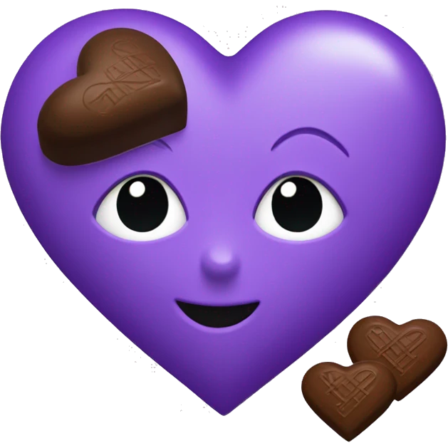 Purple Heart with chocolates around it emoji