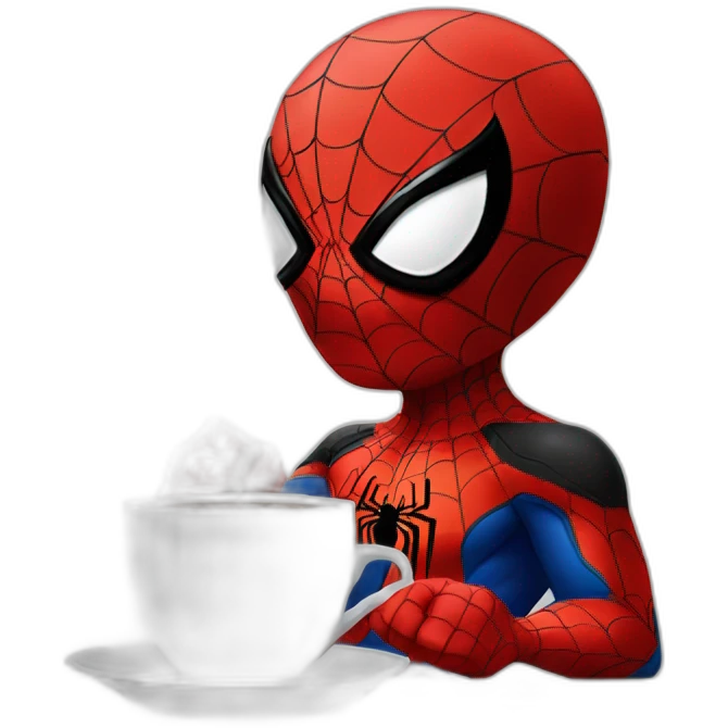 spiderman making coffee emoji
