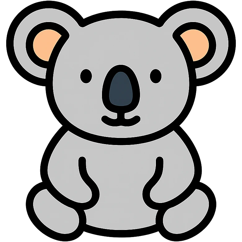 color outline icon of a koala and scale emoji