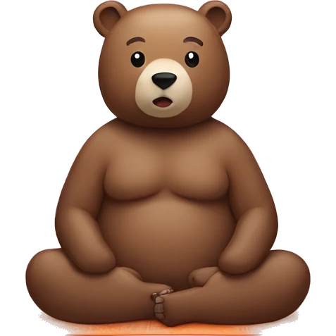 bear on yoga mat emoji