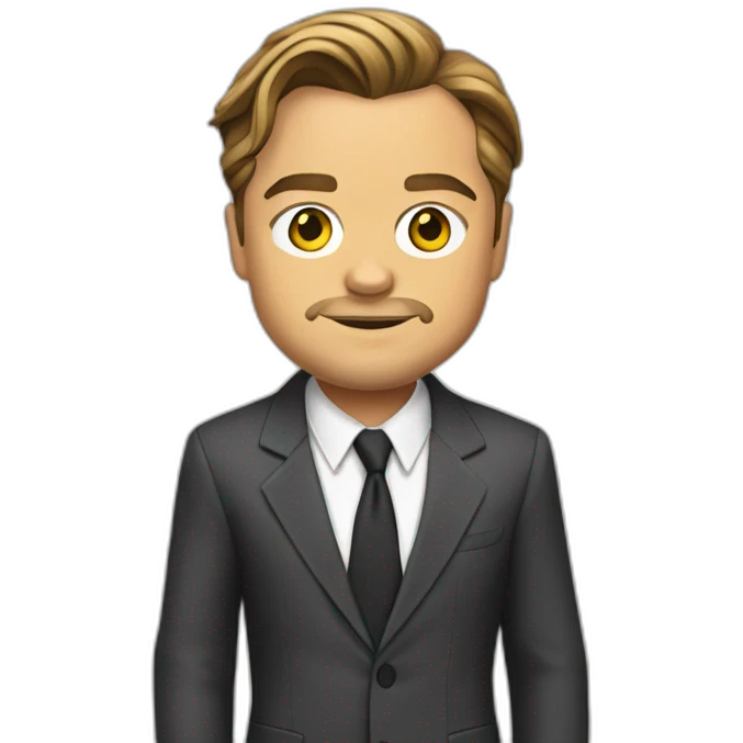 leonardo dicaprio cartoon wearing suit emoji