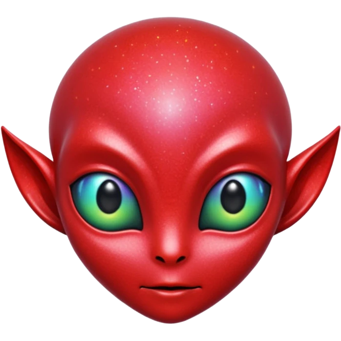 red glitter alien emoji