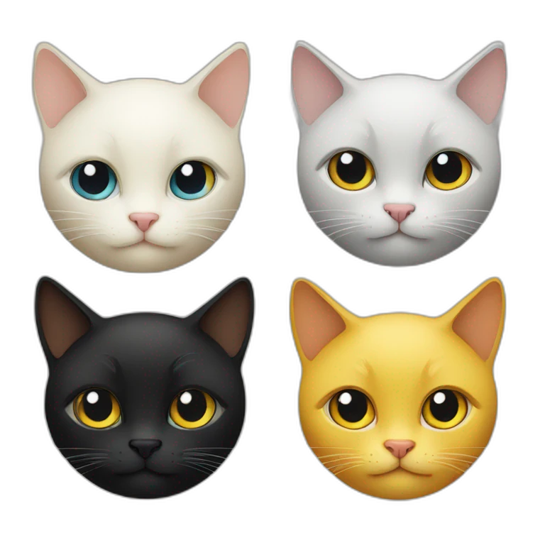 Two yellow cats and one black cat emoji